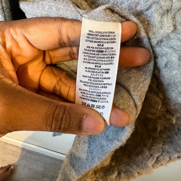 Free people chunky Sherpa lined / cotton gray coat… - Picture 11 of 11